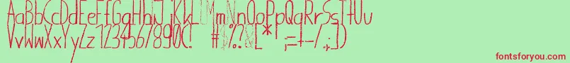 GiraffenhalsBold Font – Red Fonts on Green Background