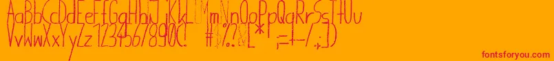 フォントGiraffenhalsBold – オレンジの背景に赤い文字