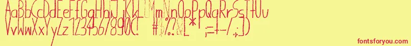 GiraffenhalsBold-Schriftart – Rote Schriften auf gelbem Hintergrund