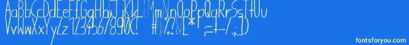 GiraffenhalsBold Font – Yellow Fonts on Blue Background