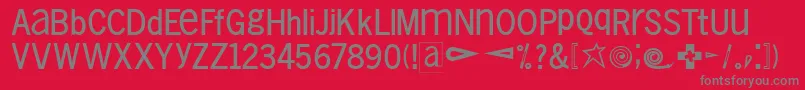 VollkegelTypewriter Font – Gray Fonts on Red Background