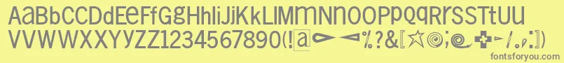 VollkegelTypewriter-Schriftart – Graue Schriften auf gelbem Hintergrund