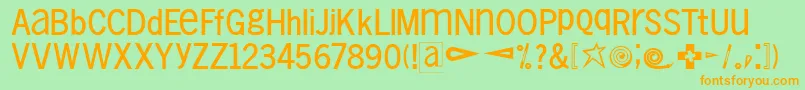 VollkegelTypewriter Font – Orange Fonts on Green Background