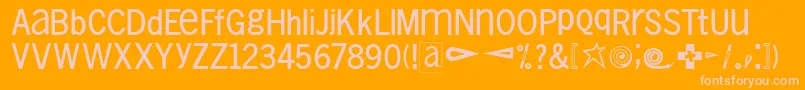 VollkegelTypewriter Font – Pink Fonts on Orange Background
