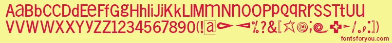 VollkegelTypewriter Font – Red Fonts on Yellow Background