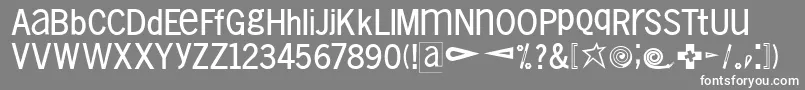VollkegelTypewriter-Schriftart – Weiße Schriften auf grauem Hintergrund