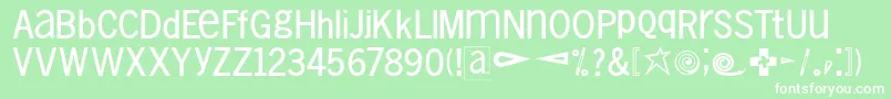 VollkegelTypewriter Font – White Fonts on Green Background