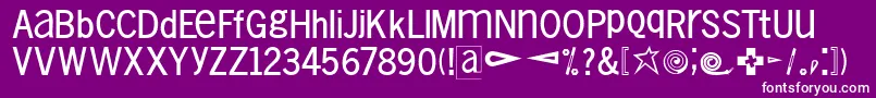 VollkegelTypewriter Font – White Fonts on Purple Background