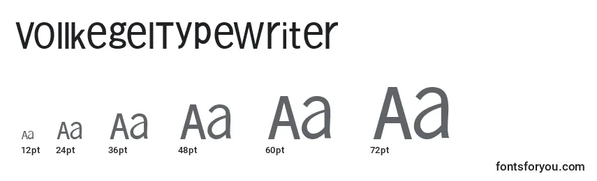 VollkegelTypewriter Font Sizes