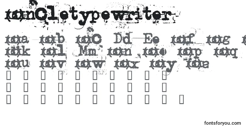 A fonte Uncletypewriter – alfabeto, números, caracteres especiais