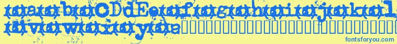 Uncletypewriter Font – Blue Fonts on Yellow Background