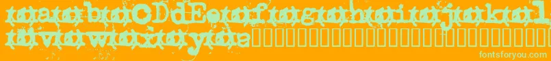 Uncletypewriter Font – Green Fonts on Orange Background