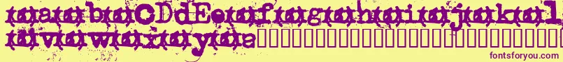 Uncletypewriter Font – Purple Fonts on Yellow Background