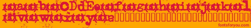 Uncletypewriter-Schriftart – Rote Schriften auf orangefarbenem Hintergrund