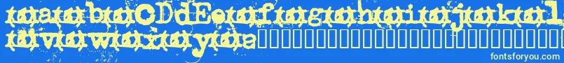 Uncletypewriter Font – Yellow Fonts on Blue Background