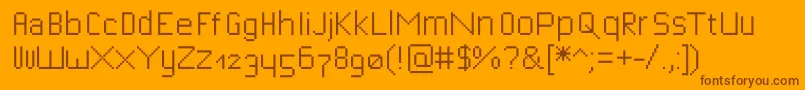 Bitfont-fontti – ruskeat fontit oranssilla taustalla