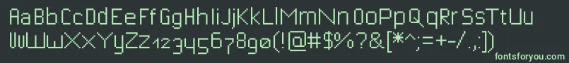 Bitfont-fontti – vihreät fontit mustalla taustalla