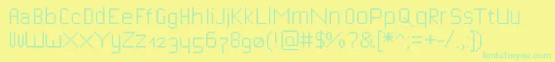 Bitfont-fontti – vihreät fontit keltaisella taustalla