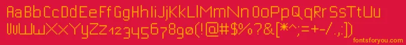 Fonte Bitfont – fontes laranjas em um fundo vermelho