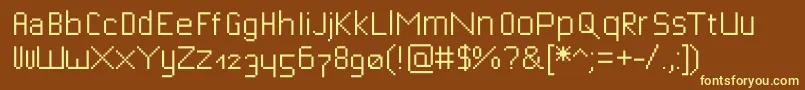 Fonte Bitfont – fontes amarelas em um fundo marrom