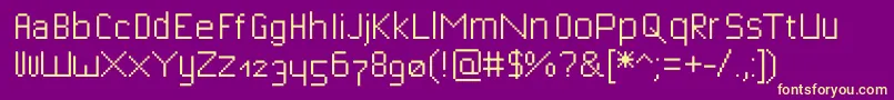 フォントBitfont – 紫の背景に黄色のフォント