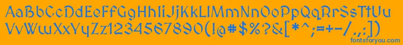 Medievalsharp Font – Blue Fonts on Orange Background