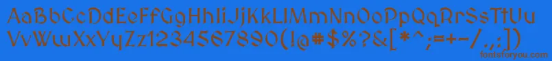 Medievalsharp Font – Brown Fonts on Blue Background