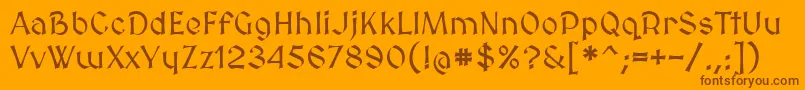 Medievalsharp-Schriftart – Braune Schriften auf orangefarbenem Hintergrund