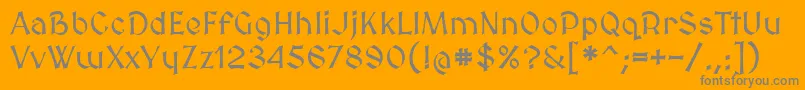 Fonte Medievalsharp – fontes cinzas em um fundo laranja