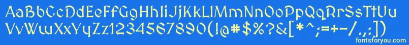 Medievalsharp Font – Yellow Fonts on Blue Background