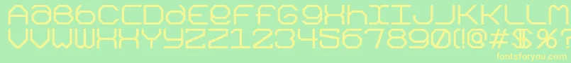 Kimonok Font – Yellow Fonts on Green Background