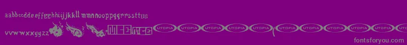 Police Wentelteefje – polices grises sur fond violet