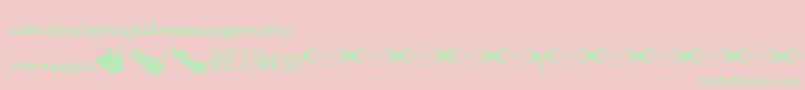 Wentelteefje-Schriftart – Grüne Schriften auf rosa Hintergrund
