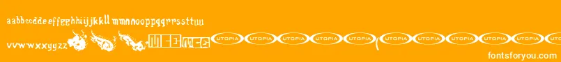 Police Wentelteefje – polices blanches sur fond orange