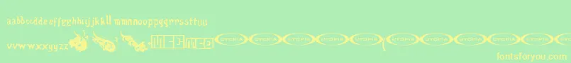 Wentelteefje Font – Yellow Fonts on Green Background