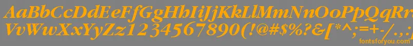 フォントGaramondbttBolditalic – オレンジの文字は灰色の背景にあります。