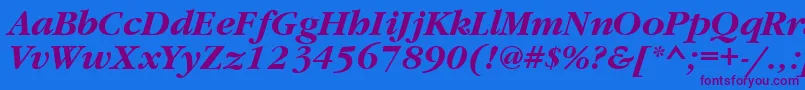 GaramondbttBolditalic Font – Purple Fonts on Blue Background