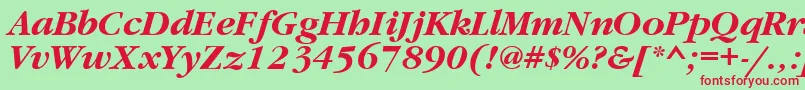 GaramondbttBolditalic Font – Red Fonts on Green Background