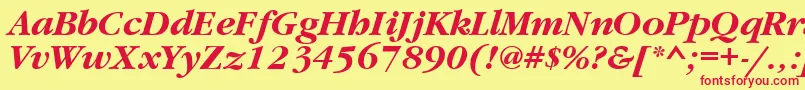 GaramondbttBolditalic Font – Red Fonts on Yellow Background