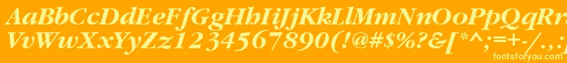 GaramondbttBolditalic-Schriftart – Gelbe Schriften auf orangefarbenem Hintergrund