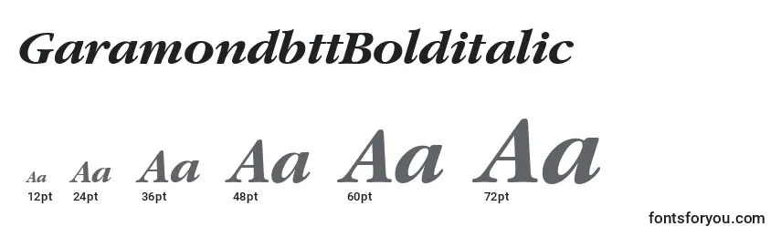 GaramondbttBolditalic Font Sizes