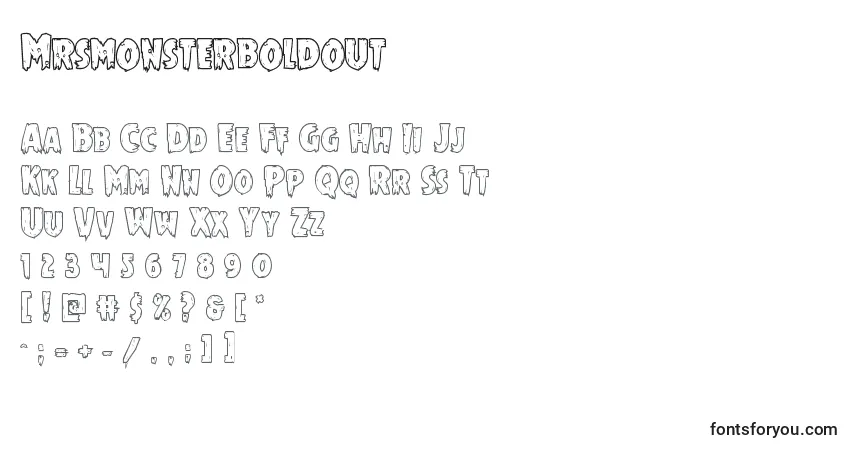 Czcionka Mrsmonsterboldout – alfabet, cyfry, specjalne znaki