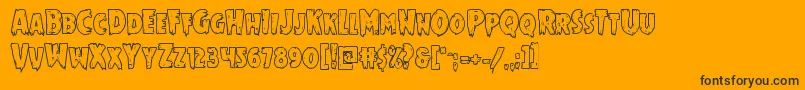 Mrsmonsterboldout Font – Black Fonts on Orange Background