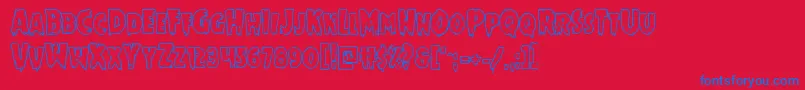 Mrsmonsterboldout Font – Blue Fonts on Red Background