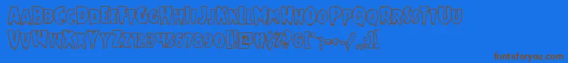 Mrsmonsterboldout Font – Brown Fonts on Blue Background