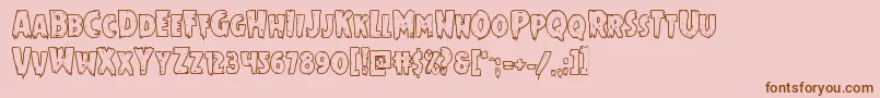 Mrsmonsterboldout Font – Brown Fonts on Pink Background