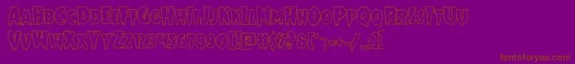 Mrsmonsterboldout-Schriftart – Braune Schriften auf violettem Hintergrund