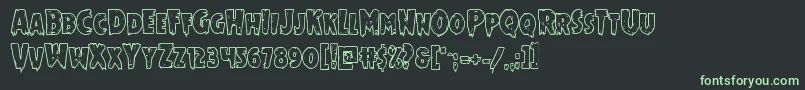 Mrsmonsterboldout Font – Green Fonts on Black Background