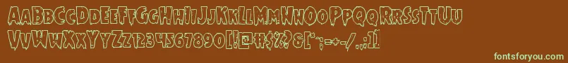 Mrsmonsterboldout Font – Green Fonts on Brown Background