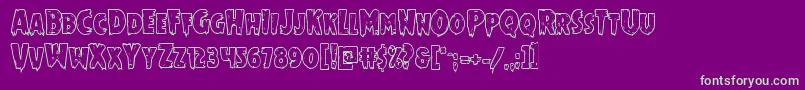 Mrsmonsterboldout Font – Green Fonts on Purple Background